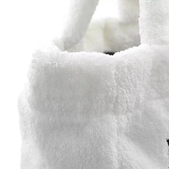 Auth PRADA TERRY Handbag Tote Bag White Pile/Silvertone - Picture 8 of 14